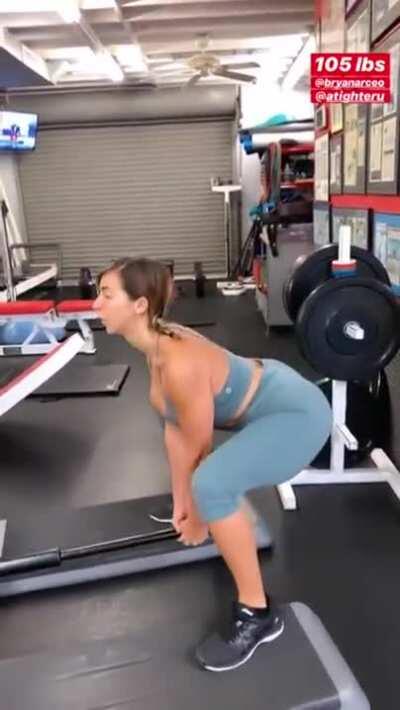 Gabbie Hanna Hitting Deep Squats With Cleavage Out