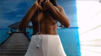 Muscular Ebony Personal Trainer Flexes Her Powerful Muscles