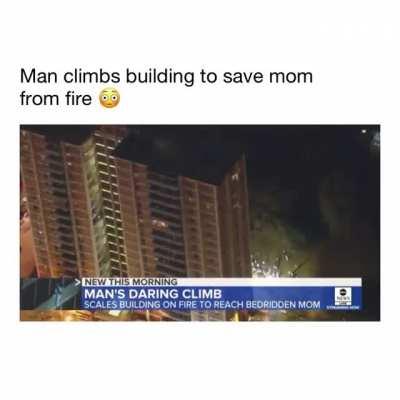 Man scales 16 floors to save mother