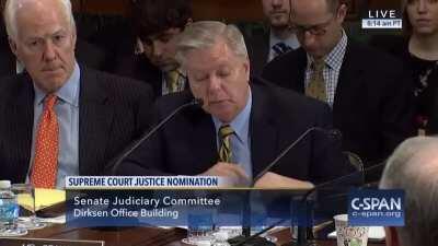 “I want you to use my words against me. If there’s a Republican president in 2016 and a vacancy occurs in the last year of the first term, you can say Lindsey Graham said let’s let the next president, whoever it might be, make that nomination.
