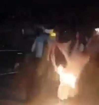 Playing with fire on Halloween celebration night