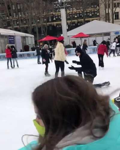 She says no... And now you have to awkwardly skate back alone with a crowd watching you...