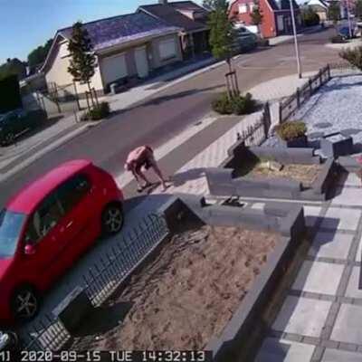 Sliding along a row of spikes