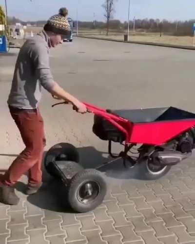 In Russia, wheel barrows you