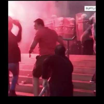 While everyone in North America is sleeping, their is a full on revolution happening in Serbia.