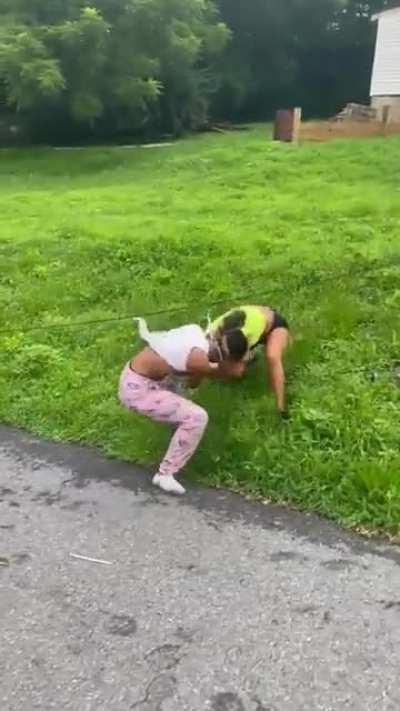 She was winning until there was a WARDROBE MALFUNCTION