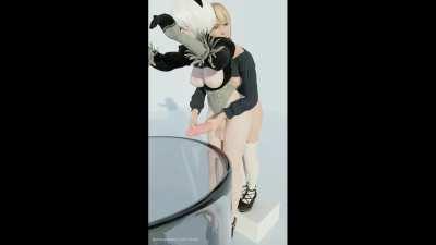 2B and Marie ( 1pala) [ nier automata x dead or alive]