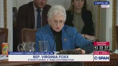 Rep. Virginia Foxx (R-NC) on being welcomed back from her eight weeks of taxpayer funded vacation: 