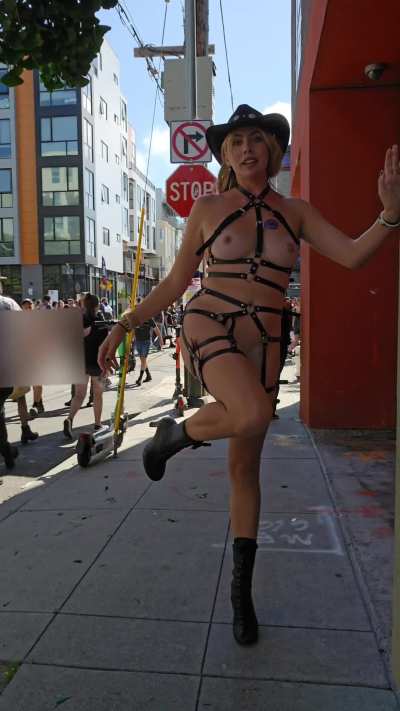 Blonde Dirty Blonde Harness Lingerie Public Tall