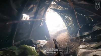 Russian Forces attempted to break through the positions of the 3rd Assault Brigade in small groups in the Kharkiv-Luhansk direction, multiple times. The video shows one such attempt, likely in recently captured areas near the village of Nadiya. 2nd Mechan