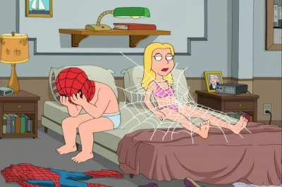 Spider-Man's Girlfriend (Alexandra Breckenridge) Makes Him Shoot His Web Prematurely in Family Guy 6x9