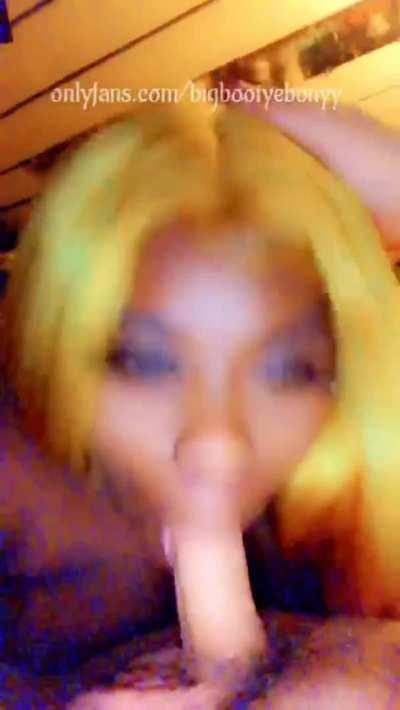 Aht Aht! Keep your hand on my head while I swallow that dick white boy 😝😈