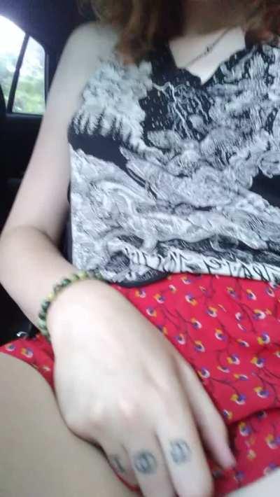 Imagine having a cute redhead in your passenger seat with her dick out 🍓