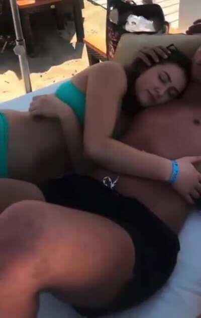 Bex (Jasmine Armfield) lying down in bikini. Dat ass👀