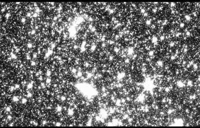 Comparing Hubble's ACS (2640 sec, F814W) to JWST's NIRCAM (840 sec, F090W) of a field in the nearby WLM dwarf galaxy