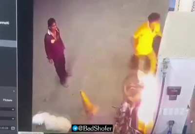 Man ignites pump after being told not to smoke
