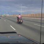 Captain America on his way to fight Thanos