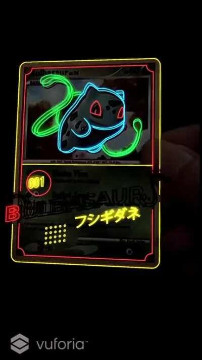 I made a Pokemon starters augmented reality card