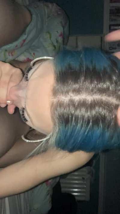 Sucking my husbands best friends big cock while he’s at work😈😏