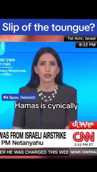 Freudian slip from Israeli spokesperson on CNN