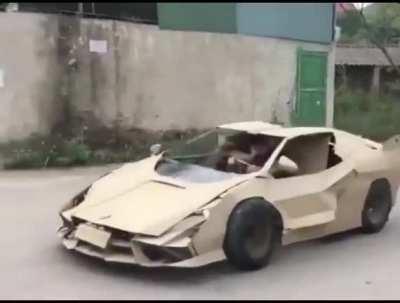 JJ rolling up in his new Lamborghini