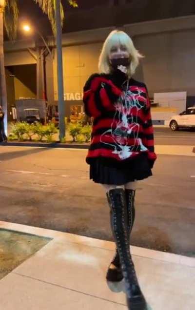 Black Skirt and Boots