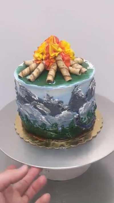 My first time doing a scene on a cake.