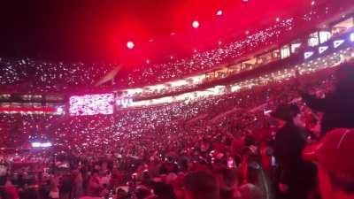 Light wave (100,000 people) at the University of Alabama football game last night