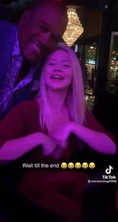 Woman in a bar dodges getting kissed by OJ