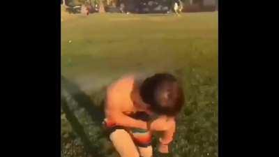 WCGW running on wet grass