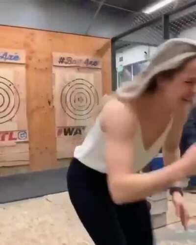 quick reflexes dodging an axe
