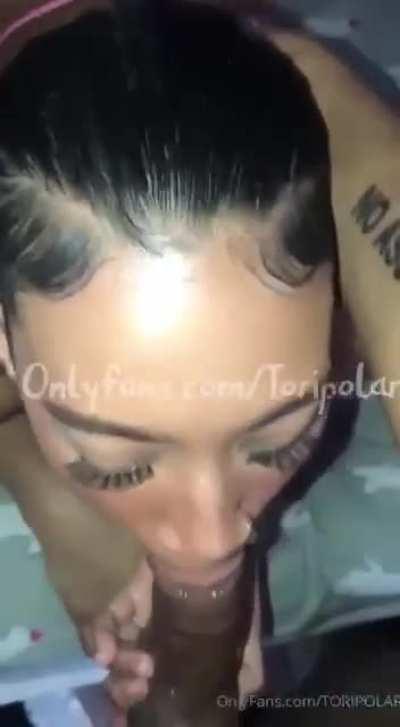 Lightskin baby getting throat fucked with amazing sound