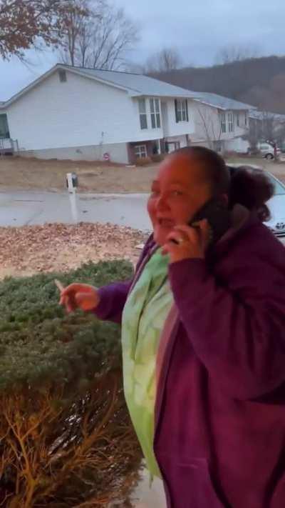 Fire truck loses control on ice. Arnold, MO.