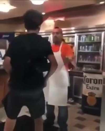 My guy uses the patented KSI 1-0 boxing technique