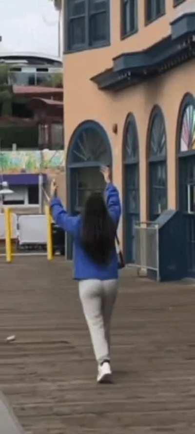 She was chasing bubbles or something idk