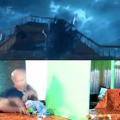 Behind the scenes of a stop motion clip