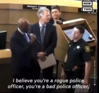Cop called out in front of his peers