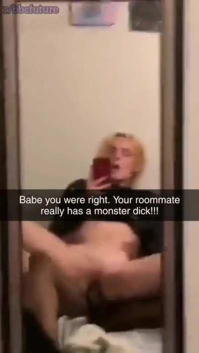 Slut taking her Bf roommate BBC