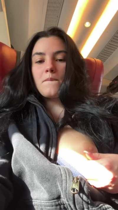 Slut on the train😈