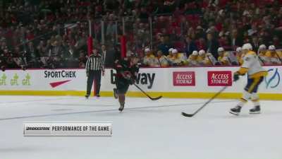 Saros dives across to make the glove save