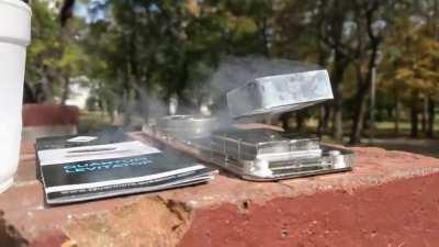 Quantum levitation via flux pinning from a superconductor, liquid nitrogen, and a magnetic field!