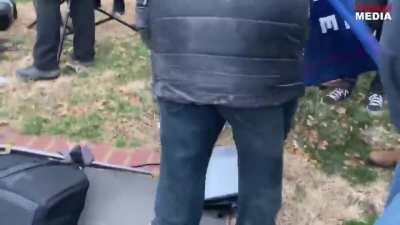 Trump was at his coup staging rally today pointing at the media, calling them The Enemy of the People, again. Now his Republican terrorists are mobbing them in the streets.