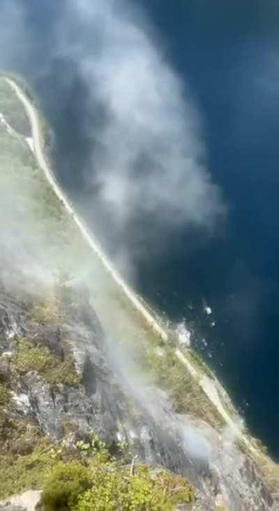 rock falls from mountain