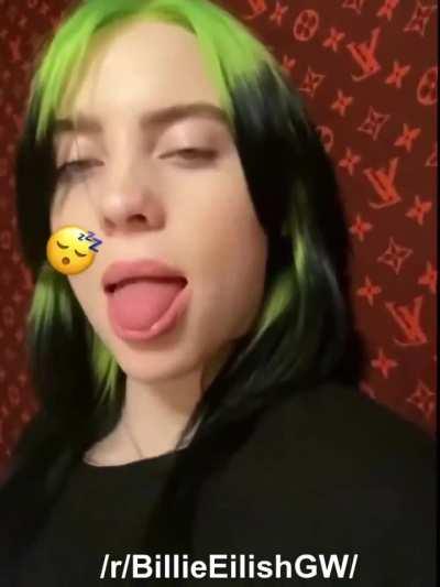 Billie Eilish is ready to get cum on her soft lips and tongue