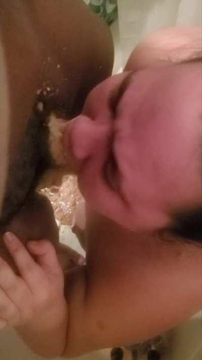 Barfing on BBC (GIF by mehlol69)