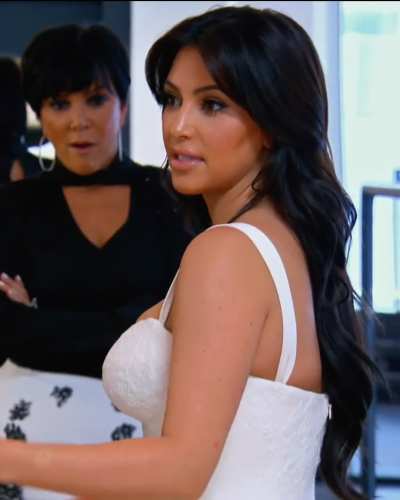 Kim sexy in a wedding dress