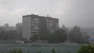 Volga river is raining down on city, making the hot and bland summer vivid and fresh.