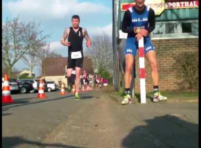 Runners Smash Nuts Into Po[L]e