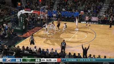 [Highlight] Giannis comes out of nowhere for the incredible block on Bazley's highlight alley-oop dunk attempt