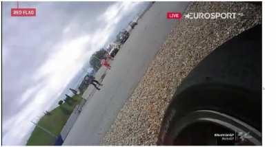 Vinales jumps off bike with failed brakes...all angles